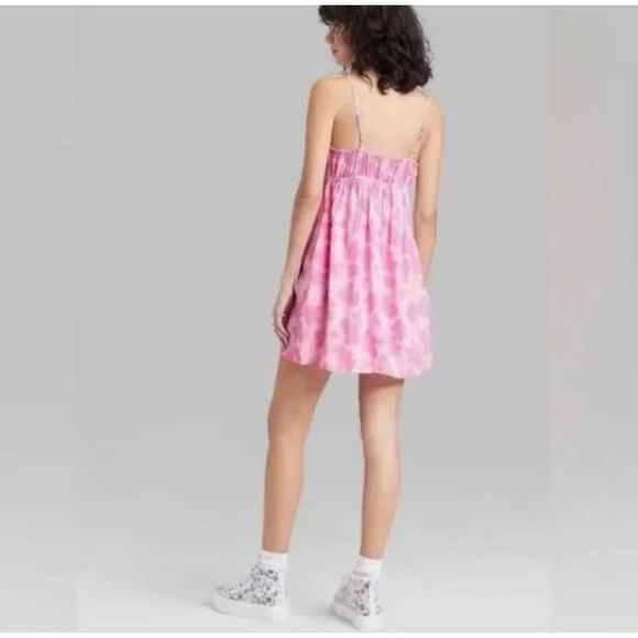 Pink Floral Mini Dress - Picture 2 of 4